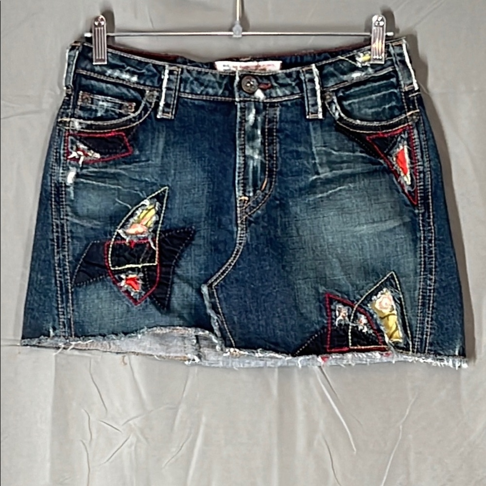 1921 vintage Patchwork Mini Denim Skirt